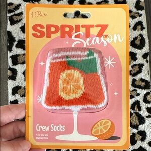 SPRITZ Season Orange Crew Socks - Orange & Green